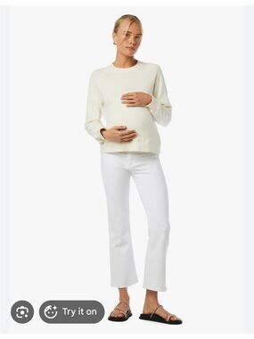 Joe's Jeans White Icon Crop Maternity Jeans
